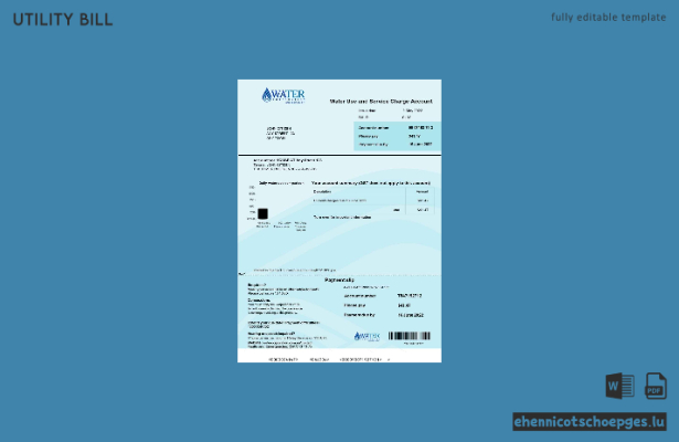 Beispiel einer Rechnung der Australia Water Corporation (WA)